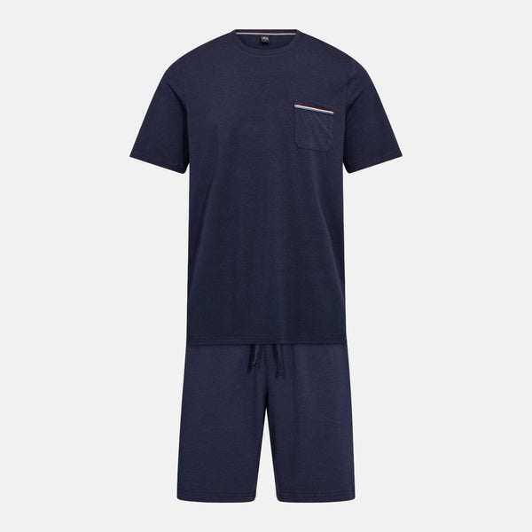 Navy bambus pyjamas shortssæt