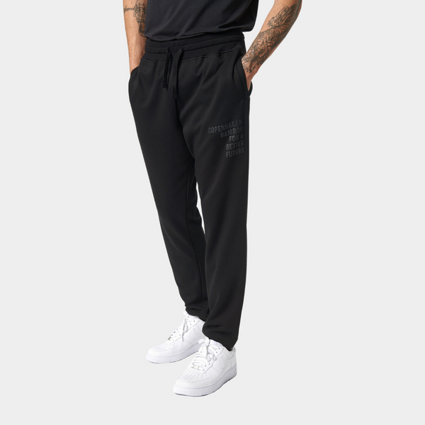 Schwarze Bambus-Sweatpants mit Logo