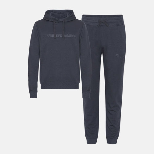 Grå bambus hoodie joggingsæt med logo fra Copenhagen Bamboo