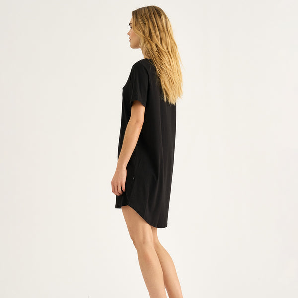 Schwarzes Bambus-T-Shirt-Kleid