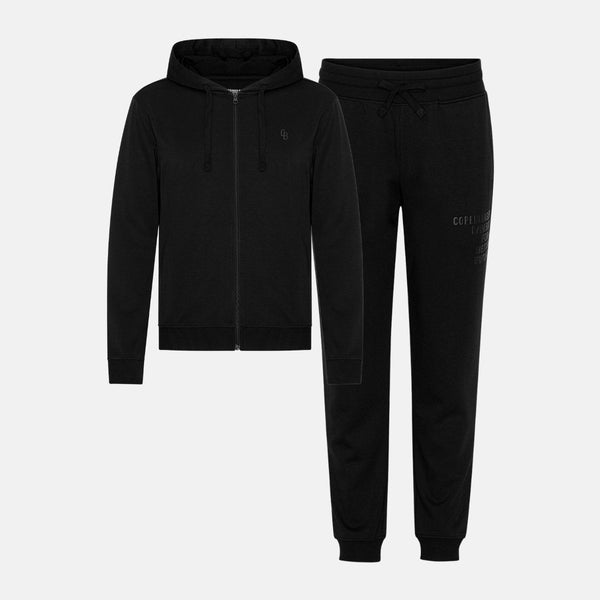 Sort bambus hoodie joggingsæt med lyn lås fra Copenhagen Bamboo