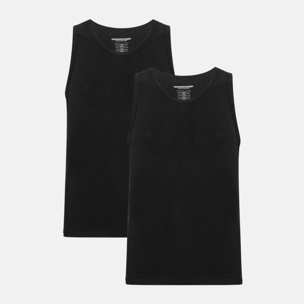 Schwarze Bambus-Tank-Tops - 2er-Pack