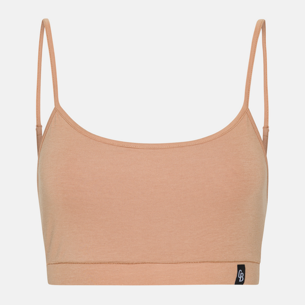 Hellbraunes Bambus-BH-Top mit dünnem Träger - 2er-Pack