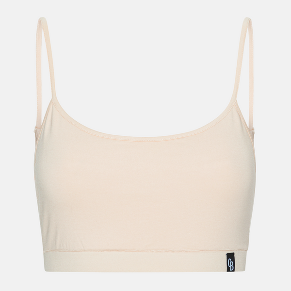 Cremefarbenes Bambus-BH-Top mit dünnem Träger - 2er-Pack