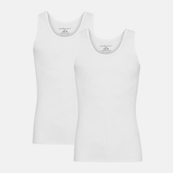 Stef Bambus Tank Top - weiß 2er Pack