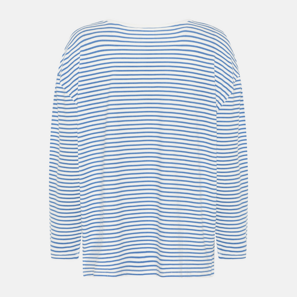 Britt Langarm-Bambus-T-Shirt - hellblau gestreift