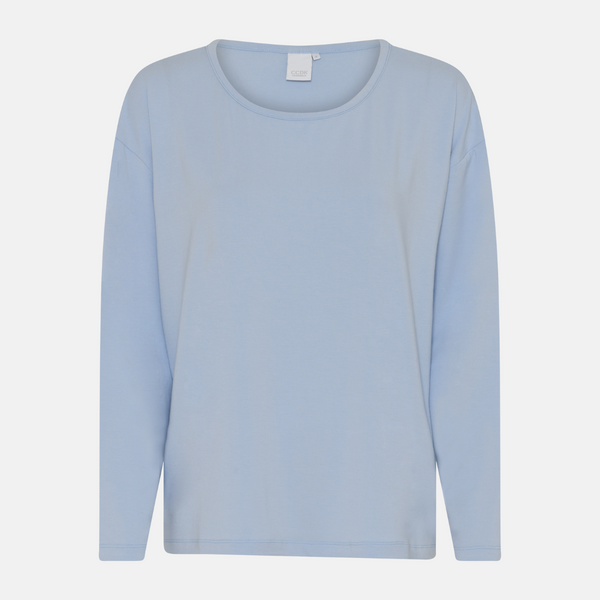 Britt Langarm-Bambus-T-Shirt - Kentucky Blau