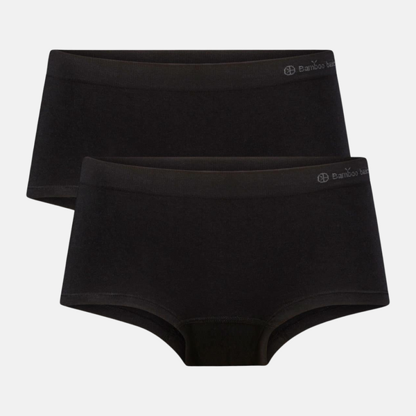 Sophie Hüfthose aus Bambus mit schmalem Gummibund - schwarz 2er Pack