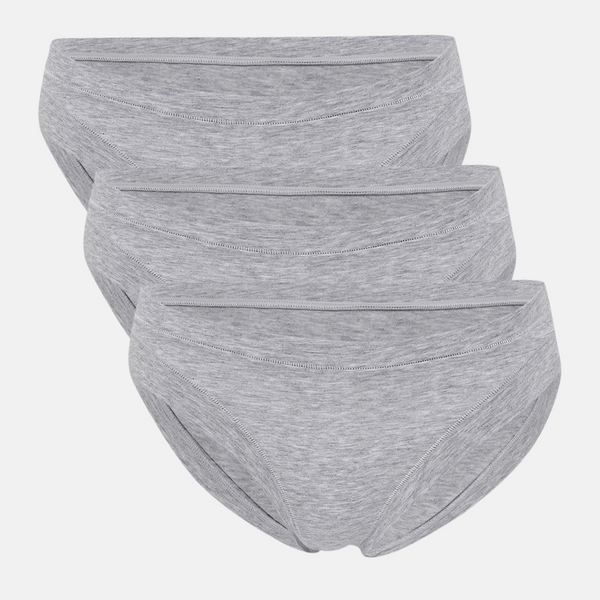 3er Pack hellgraue Bambus-Tai-Slips