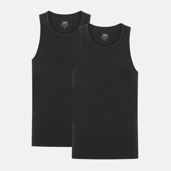 2 schwarze Tanktops aus Bambus