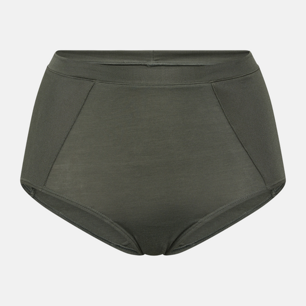 Grüner Bambus-Maxislip mit femininen Details
