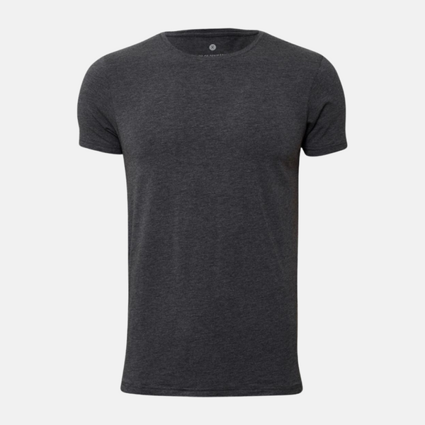 Dunkelgraues Bambus-T-Shirt mit Rundhalsausschnitt