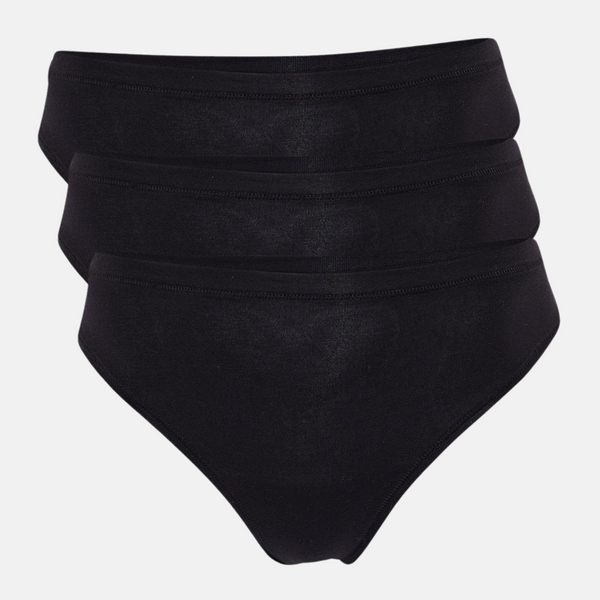 3er-Pack schwarzer Bambus-G-String-Slips