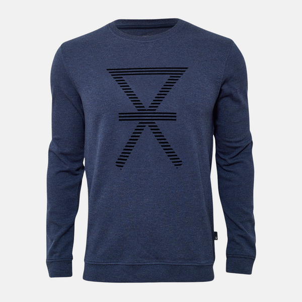 Dunkelblaues Sweatshirt aus Bambus mit Druck