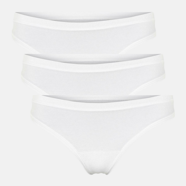 3er-Pack weiße Bambus-Tanga-Slips