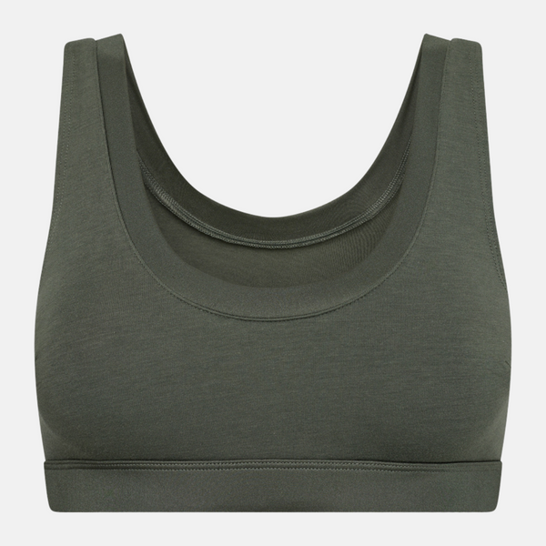 Grünes Bambus-BH-Top mit femininen Details