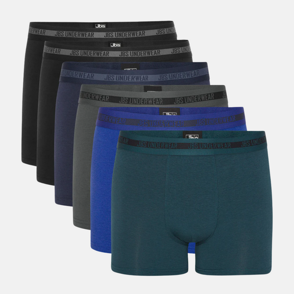 6 Paar Bambusunterwäsche schwarz - blau - petrol