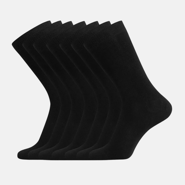 7 Paar Socken aus Bambus in Schwarz