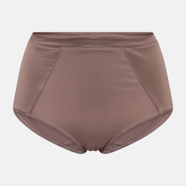 Taupefarbener Bambus-Maxi-Slip mit femininen Details