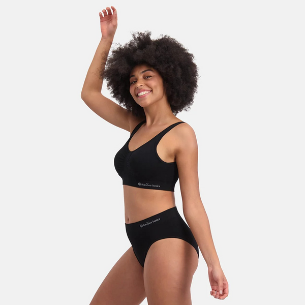 Belle Bambus Maxislip mit schmalem Gummibund - schwarz 3er Pack