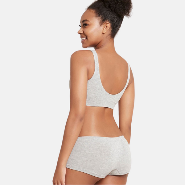 Hellgrauer gepolsterter Bambus-BH ohne Bügel