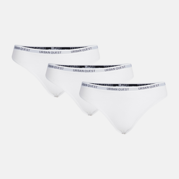 Bambus-Tanga 3er-Pack - weiß