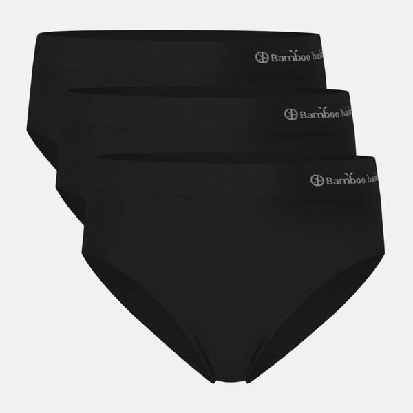 Belle Bambus Maxislip mit schmalem Gummibund - schwarz 3er Pack