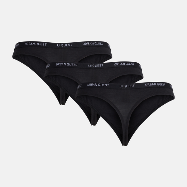 Bambus-Tanga 3er-Pack - schwarz