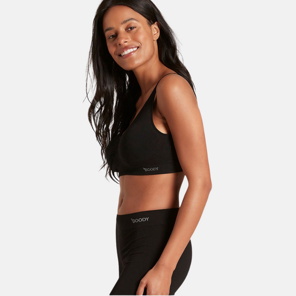 Schwarzer gepolsterter Bambus-BH ohne Bügel