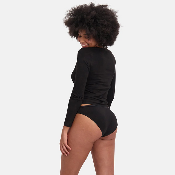 Julia Bambus-Tai-Slip mit schmalem Gummibund - schwarz 3er Pack