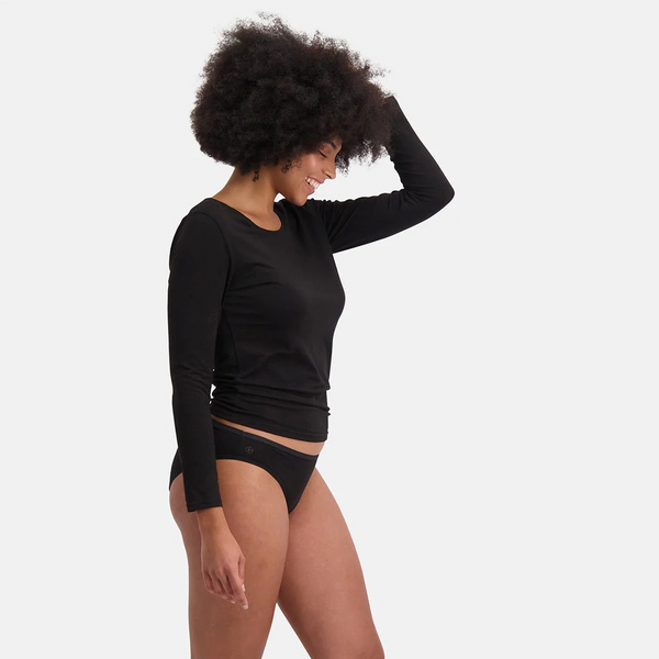 Julia Bambus-Tai-Slip mit schmalem Gummibund - schwarz 3er Pack