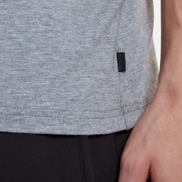 Hellgraues Bambus-T-Shirt mit Rundhalsausschnitt