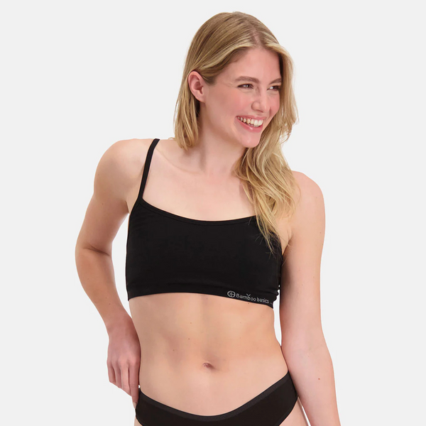 Elle Bambus-BH mit verstellbaren Trägern - schwarz 2er Pack