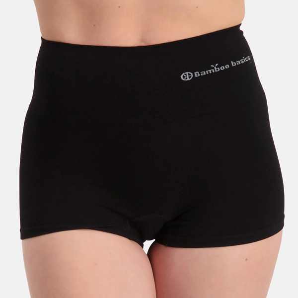 Stella Hotpants aus Bambus mit hoher Taille - Schwarz 2er Pack