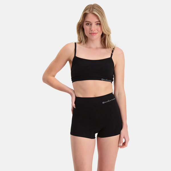 Stella Hotpants aus Bambus mit hoher Taille - Schwarz 2er Pack