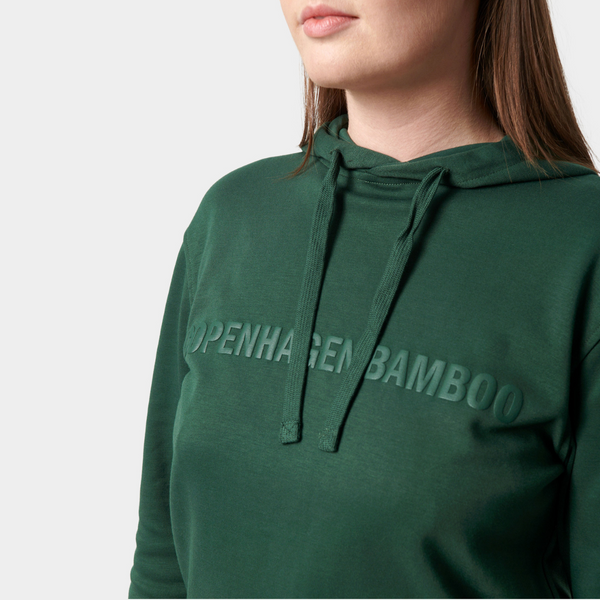 Grüner Bambus-Kapuzen-Jogginganzug mit Logo
