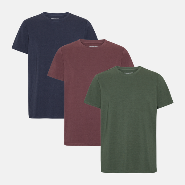 3er-Pack Bambus-T-Shirt Waldnacht/Nachthimmel/dekadente Schokolade