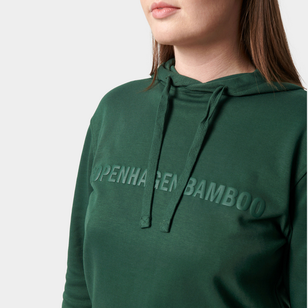 Grüner Bambus-Kapuzenpullover mit Logo