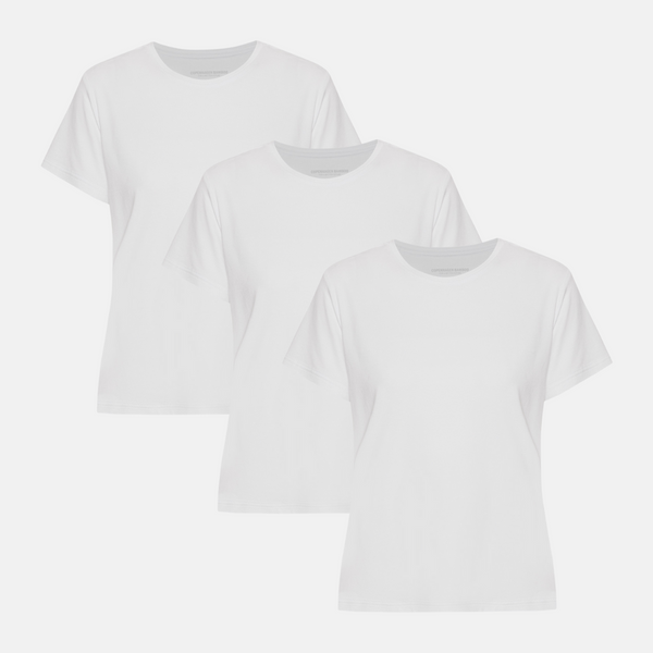 3er-Pack weißes Bambus-T-Shirt
