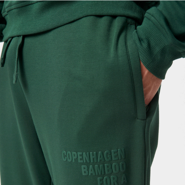 Grüner Bambus-Kapuzen-Jogginganzug mit Logo