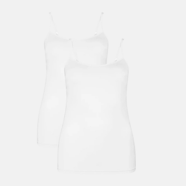Vera Bambus Tank Top - weiß 2er Pack