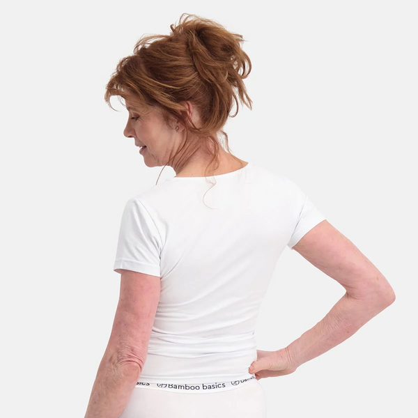 Kate Bambus-T-Shirt Rundhalsausschnitt - weiß 2er Pack