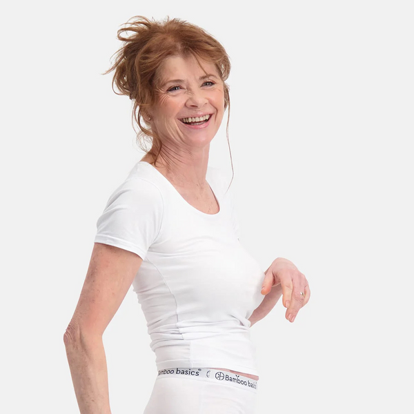 Kate Bambus-T-Shirt Rundhalsausschnitt - weiß 2er Pack