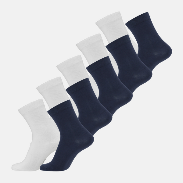 10 Paar Bambussocken weiß/navy