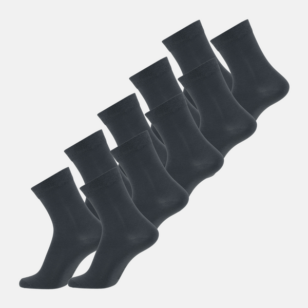 10 Paar dunkelgraue Socken aus Bambus