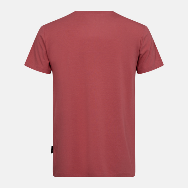 Rotes Bambus-T-Shirt mit Rundhalsausschnitt
