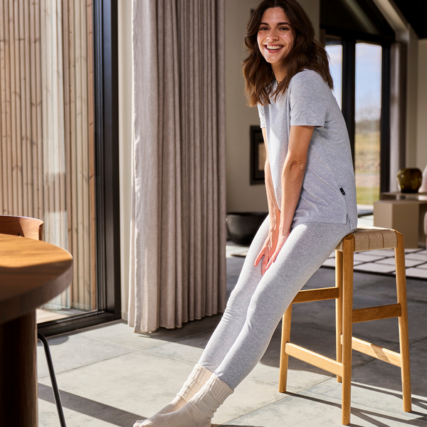 Hellgraue Leggings aus Bambus
