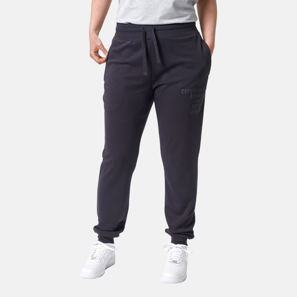 Dunkelgraue Bambus-Sweatpants mit Logo