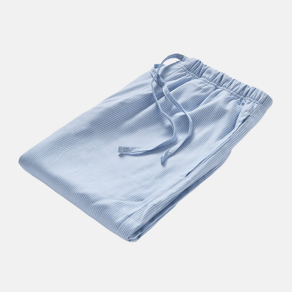 Hellblau gestreifte Bambus-Nachthose
