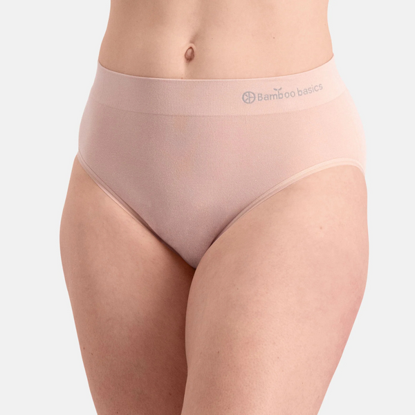 Belle Bambus-Maxislip mit schmalem Gummibund - rose nude 3er-Pack